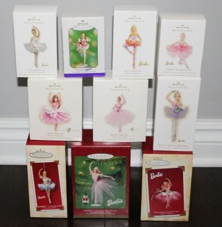 (10) Hallmark Keepsake Barbie Christmas Ornaments Ballerina Ballet Prima
