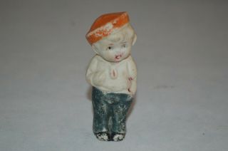 Vintage Bisque Boy Sailor Boy 4 " Ceramic Figurine Made In Japan