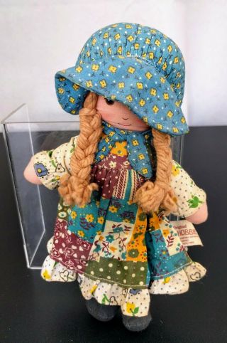 Vintage Small Tiny Knickerbocker Holly Hobbie Plush Rag Doll Stuffed Toy 9 "