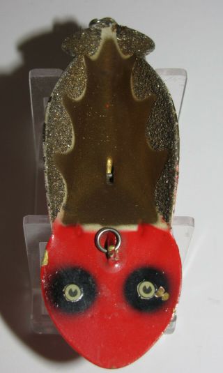 Vintage Fishing Tackle Buck Perry Spoonplug Metal Lure 3 - 3/4 " Red Gold Glitter
