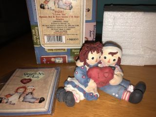 Raggedy Ann And Andy “i Love You " Seated With Heart Enesco ❤️