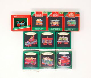 Hallmark Miniature Ornaments (10) Complete Series Noel Railroad 1989 - 1998