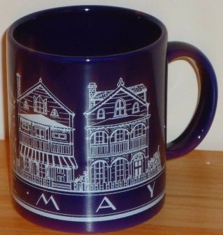 Cape May Nj Victorian Houses Blue Ceramic Coffee Mug By Whale 