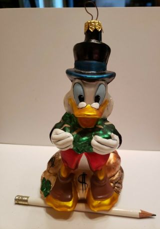 Christopher Radko Disney Scrooge Mcduck Glass Christmas Ornament