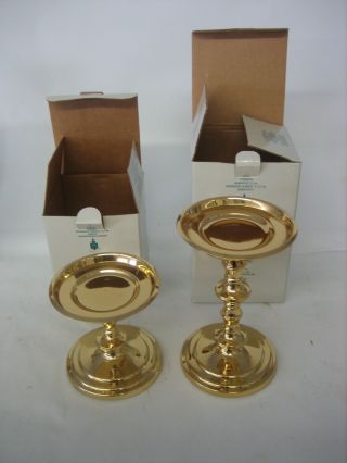 2 Partylight Falmouth Brass Candle Holders,  4 And 6 Inch