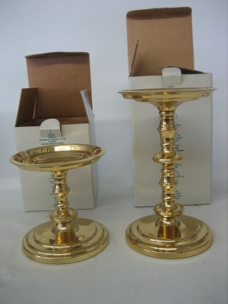 2 Partylight Falmouth brass candle holders,  4 and 6 inch 2
