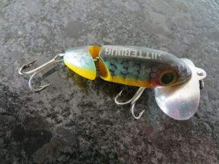Vintage Fred Arbogast Topwater Jointed Jitterbug - Bluegill - 2 1/2 Inch
