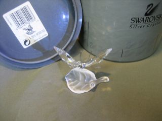 Swarovski Crystal Retired Butterfly On Leaf -
