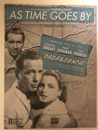 Vintage 1931 " As Time Goes By - Casablanca - Vintage Sheet Music