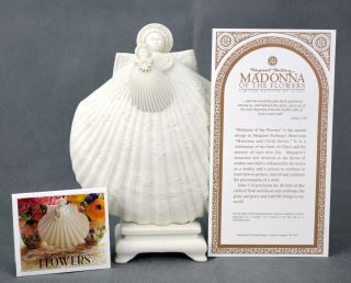 Margaret Furlong 1997 Madonna Of The Flowers Angel 6 " Seashell,  Porcelain Stand