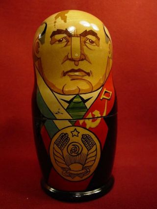 Vintage Russian Ussr Nesting Dolls Soviet Union Leaders Mikhail Gorbachev