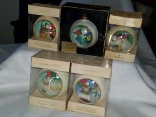 Hallmark Snoopy Panorama Balls,  Complete Set Of 5 From 1979 To 1983.  Pre - Owned.