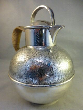 VINTAGE SILVER PLATED CHASED GUERNSEY MILK JUG / CAN 2