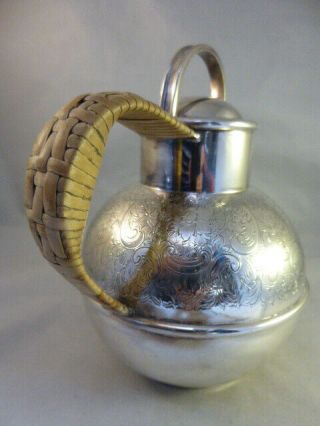 VINTAGE SILVER PLATED CHASED GUERNSEY MILK JUG / CAN 3