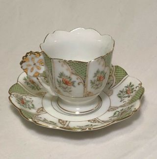 Antique Ucagco China Tea Cup & Saucer - Made In Occupied Japan 1945 - 52