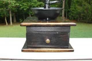 Adams Cast Iron Open Hopper Antique Coffee Grinder Mill With Marked Crank 5