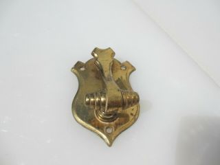 Small Antique Brass Door Knocker Vintage Old Shield Crest Backing Plate