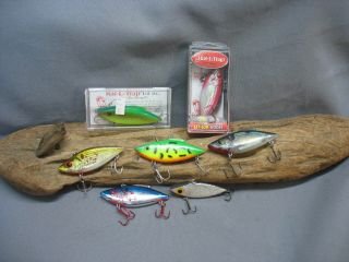 Vintage/old Fishing Lures - 7 Antique Baits - Cordell - Bill Lewis Rattle Trap Etc