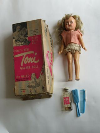 Vintage Ideal Tony Walker Doll W/ Box 1954 Magic Nylon Hair (r731)