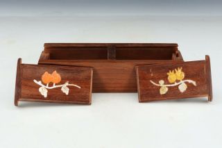 Chinese Exquisite Handmade Wood Inlay Shell Box