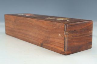 Chinese Exquisite Handmade wood Inlay shell box 4
