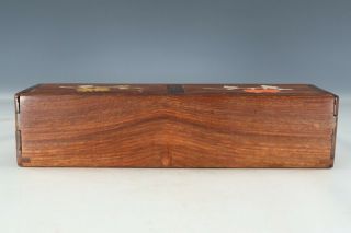 Chinese Exquisite Handmade wood Inlay shell box 5