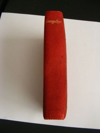 Antique EVANGELINE by Henry Wadsworth Longfellow padded red leather - gilt edges 2