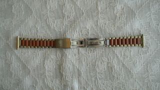Vintage Brass And Orange Color Watch Band Unbranded