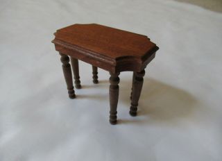 Vintage Strombecker Playthings Walnut Wood 3 " Table Dollhouse Miniature