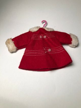 Vintage Barbie Tutti Doll Me And My Dog 3554 Coat Red White Fuzzy Jacket