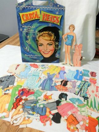 Vintage Carol Heiss Paper Doll W/ 40 Outfits/accessories @ 1961