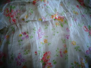 Delightful Victorian Floral Cotton Fragment From A Child 