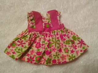 Vintage Ginny Doll Vogue Pink And Green Flowered Dress So Adorable