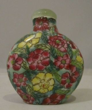 Chinese Famille Verte Porcelain Snuff Bottle