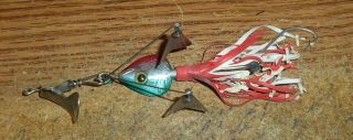 Vintage Arbogast 1 - 1/2 Hawaiian Wiggler With Tin Liz Tails/tough Lure