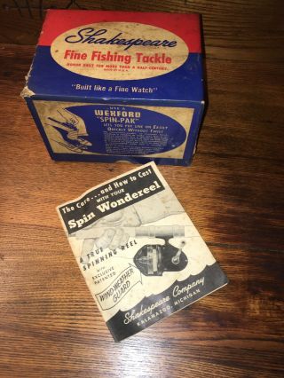 Vintage Fishing Tackle Shakespeare 1730 Spin Wondereel - Box Only W/instructions