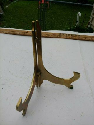Antique Plate Stand Display Brass Dish Holder Rack Picture Photo Support Holder