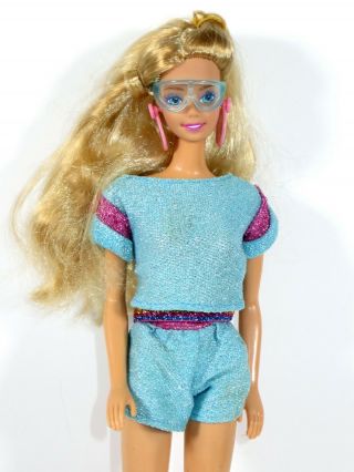 168 Dressed Barbie Doll 1986 Vintage Funtime In Blue