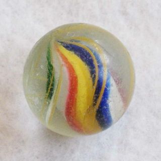 Antique Glass Marble German Handmade Solid Lobed Core 13/16 " Shooter Nrmint