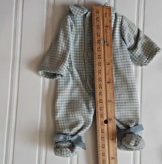 Vintage Doll Outfit Blue Sleepers with a blue knit sleeping cap 2