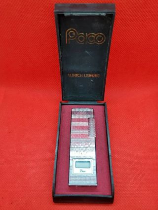 Vintage Paco Watch Lighter W/ Case