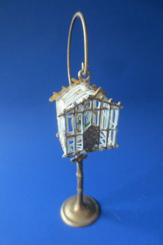 Vintage Miniature Dollhouse Birdcage Bird Cage On Stand 1:12