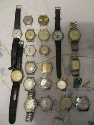 Selection Of 20 Vintage Hand Wind Watches Spares