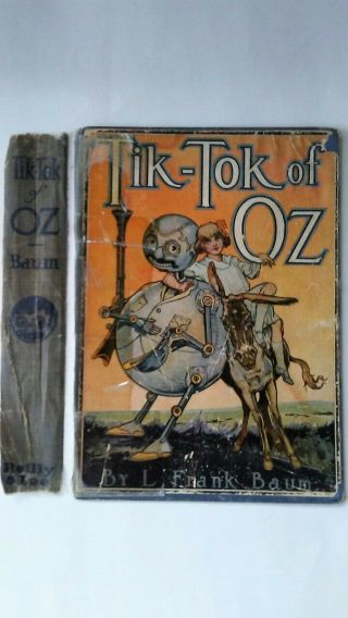 Antique 1920 Tik - Tok Of Oz Book Cover & Spine L.  Frank Baum Wizard Of Oz Neill