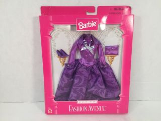 Barbie Fashion Avenue Eveningwear 18120 Purple Evening Gown Outfit 1997 Mattel