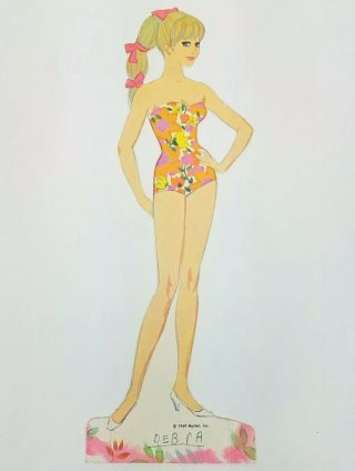 1969 Vintage Whitman Barbie Paper Doll And Clothes 1976 60 ' s Fashions 4