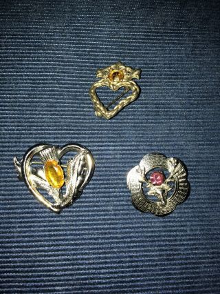 Antique Vtg Mizpah Signed Celtic Design Brooches/pins