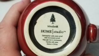 homeland studio woodland set of 10 coffee tea cup mug red bear pine tree 4