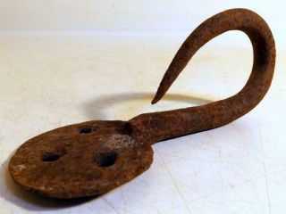 Antique Blacksmith Made 5 - Inch Wrought Iron Hook Old Barn Find C1800s