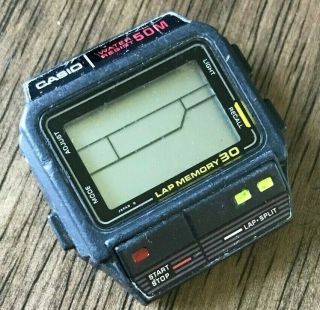 Rare Vintage 1986 Casio Sdb - 300w Lap Memory Jogging Watch Made In Japan Mod.  503